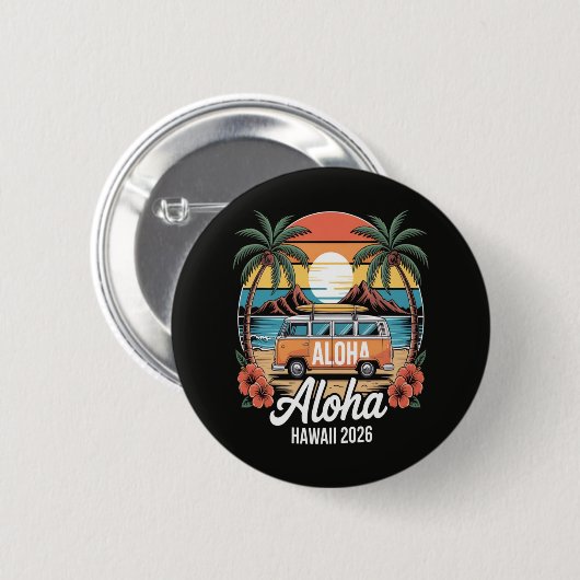 Aloha Hawaï 2026 Ronde Button 5,7 Cm (Voorkant /achterkant)