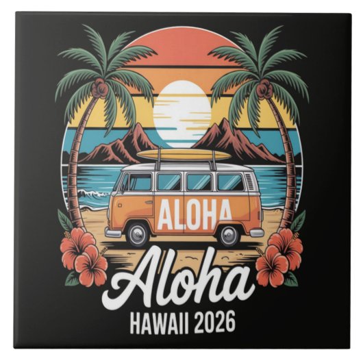 Aloha Hawaï 2026 Tegeltje (Voorkant)