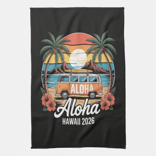 Aloha Hawaï 2026 Theedoek (Verticaal)