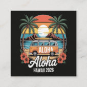 Aloha Hawaï 2026 Vierkante Visitekaartje (Achterkant)