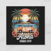 Aloha Hawaï 2026 Vierkante Visitekaartje (Voorkant)