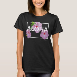 Aloha Hawaï 3 Roze Hibiscus Tropisch Bloemmotief  T-shirt