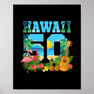 Aloha Hawaï 50ste verjaardag Hawaï Tropisch Hawaïa Poster