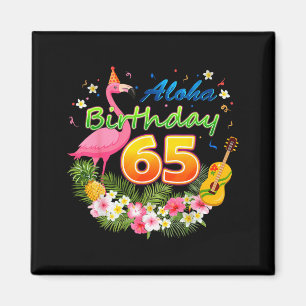 Aloha Hawaï 65 Jaar Verjaardag Geweldige Flamingo Magneet