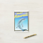Aloha! Hawaï! Dolfijn reizen poster Post-it® Notes (Op bureau)