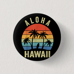 Aloha Hawaï Hawaïaans Eiland Shirt Palm Beach Surf Ronde Button 3,2 Cm