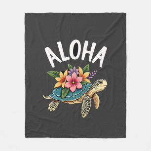 Aloha Hawaï Hawaïaans shirt Schildpad Hibiscus Kin Fleece Deken