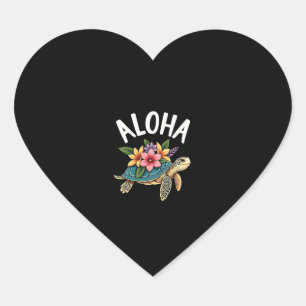 Aloha Hawaï Hawaïaans shirt Schildpad Hibiscus Kin Hart Sticker