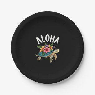 Aloha Hawaï Hawaïaans shirt Schildpad Hibiscus Kin Papieren Bordje