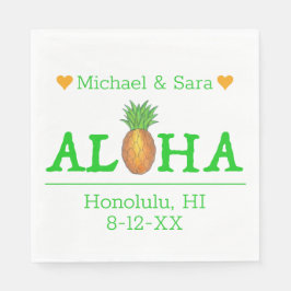 Aloha Hawaï Hawaiaanse Ananas Eiland Bruiloft Servet