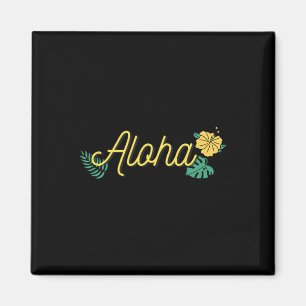 Aloha Hawaï Hawaïaanse Eiland Tropische Hibiscus B Magneet