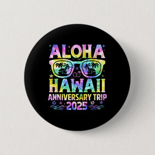 Aloha Hawaï Jubileum Reis 2025 Koppel Matching Ronde Button 5,7 Cm
