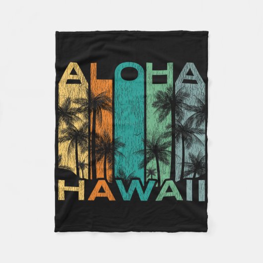 Aloha Hawaï Oude Surfplank Fleece Deken (Voorkant)