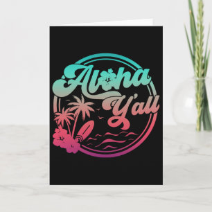 Aloha Hawaï Palmboom Tropisch Hawaïaans Eiland Be Kaart
