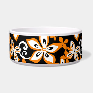ALOHA HAWAI PATROON ZWART/ORANJE VOERBAKJE