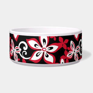 ALOHA HAWAI PATROON ZWART/ROOD VOERBAKJE
