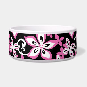 ALOHA HAWAI PATROON ZWART/ROZE VOERBAKJE