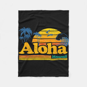 Aloha hawaï - retro zomervakantie palmstrand fleece deken