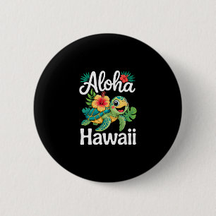 Aloha Hawaï Schildpad Hawaiaans Eiland Kinderen Ma Ronde Button 5,7 Cm
