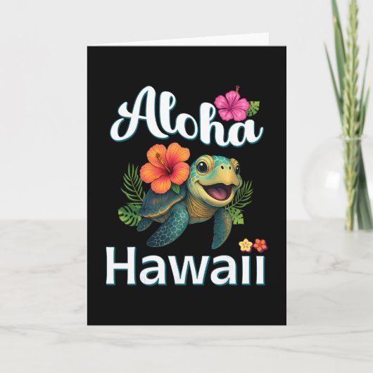 Aloha Hawaï Schildpad Hawaïaanse Eiland Kinderen P Kaart (Voorkant)