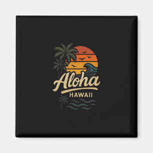 Aloha Hawaï Strand Zomer Surfen 70s Retro Magneet