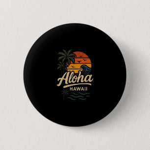 Aloha Hawaï Strand Zomer Surfen 70s Retro Ronde Button 5,7 Cm