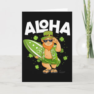 Aloha Hawaï Surfen Leprechaun St. Patrick's Dag Ha Kaart