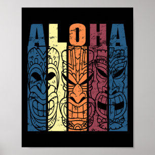 Aloha Hawaï themavakantie vintage Tiki Drie Poster