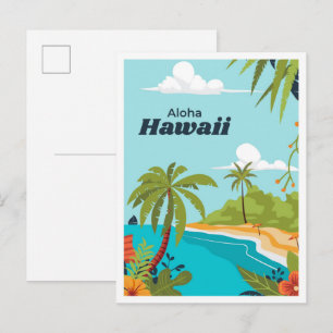 Aloha Hawaï VS Kunst Vintage reis Briefkaart