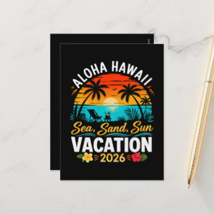 Aloha Hawaï Zee Zand Zon 2026 Feestdagenkaart