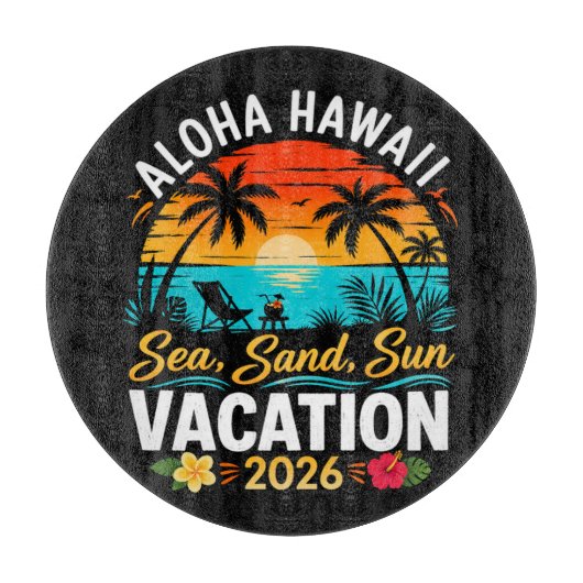 Aloha Hawaï Zee Zand Zon 2026 Snijplank (Voorkant)