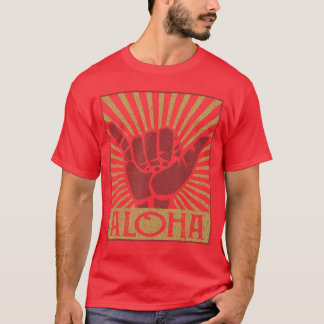 Aloha Hawaïaans Hawaï Vintage Gedecoreerde Shaka S T-shirt