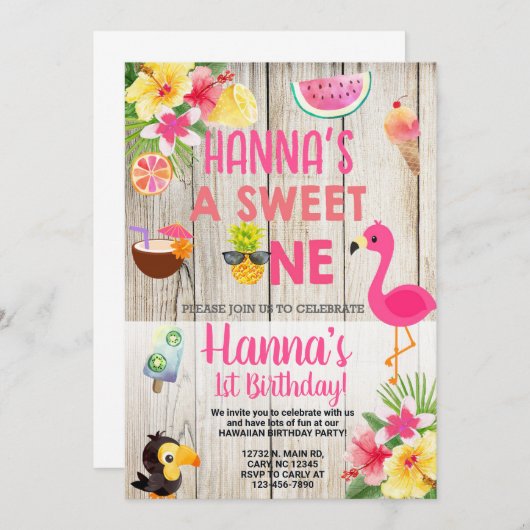 Aloha, Hawaïaans verjaardagsfeestje. Kaart (Voorkant / Achterkant)