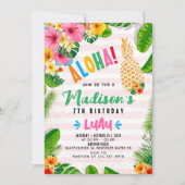 Aloha Hawaïaanse Ananas Verjaardagsfeest Uitnodigi Kaart (Voorkant)