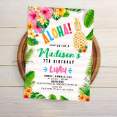 Aloha Hawaïaanse Ananas Verjaardagsfeest Uitnodigi Kaart