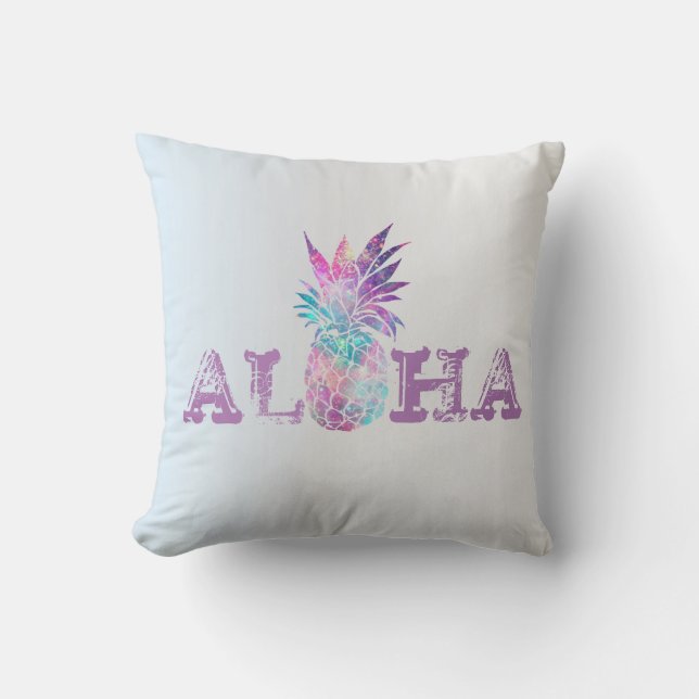 Aloha Hawaïaanse Ananas, Zilver Kussen (Voorkant)