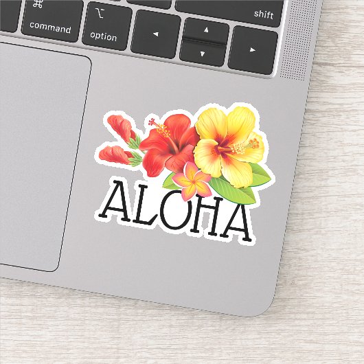 Aloha Hawaiaanse Bloemen Sticker (Detail)