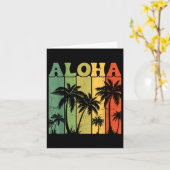 Aloha Hawaïaanse Eiland Palmboom Surfplank Strand Kaart (Gele Bloem)