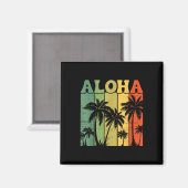 Aloha Hawaïaanse Eiland Palmboom Surfplank Strand Magneet (Voorkant / Achterkant)