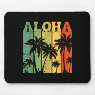Aloha Hawaïaanse Eiland Palmboom Surfplank Strand Muismat