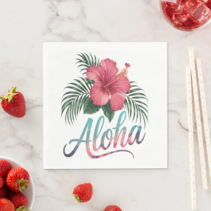 Aloha Hawaïaanse Eilanden Hawaii Hibiscus Bloem Servet