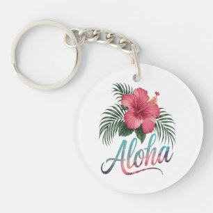 Aloha Hawaïaanse eilanden Hawaii Hibiscus Bloem Sleutelhanger
