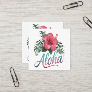 Aloha Hawaïaanse Eilanden Hawaii Hibiscus Bloem Vierkante Visitekaartje