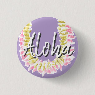 Aloha Hawaïaanse Plumeria Lei Elegante Bloemige Pa Ronde Button 3,2 Cm