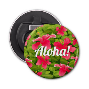 Aloha! Hawaïaanse roze hibiscus Button Flesopener