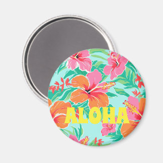 Aloha Hawaïaanse Tropische Bloemen Kleurrijk Magneet