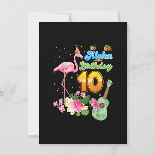 Aloha Hawaii 10e verjaardag 10 jaar oude Flamingo  Kaart (Voorkant)