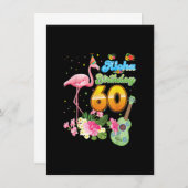 Aloha Hawaii 60e verjaardag 60 jaar oude Flamingo Kaart (Voorkant / Achterkant)