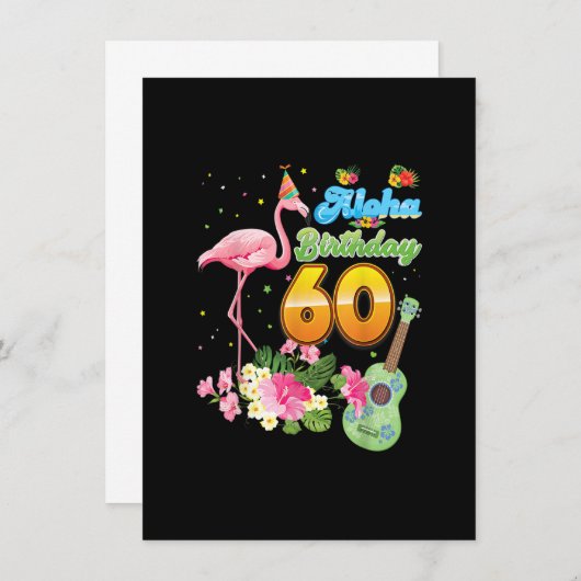 Aloha Hawaii 60e verjaardag 60 jaar oude Flamingo Kaart (Voorkant / Achterkant)