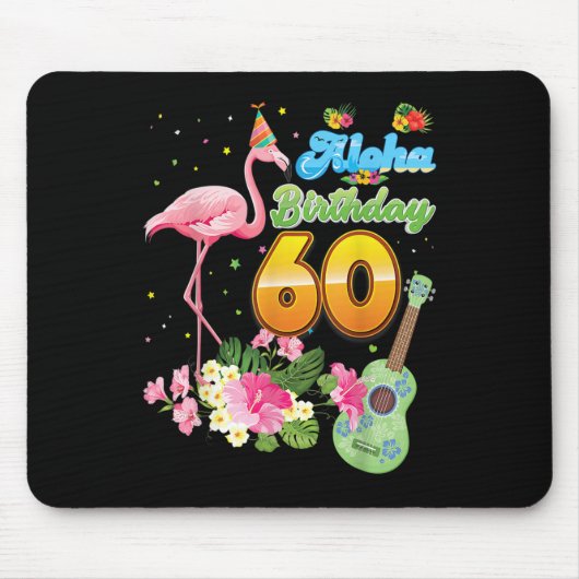 Aloha Hawaii 60e verjaardag 60 jaar oude Flamingo Muismat (Voorkant)